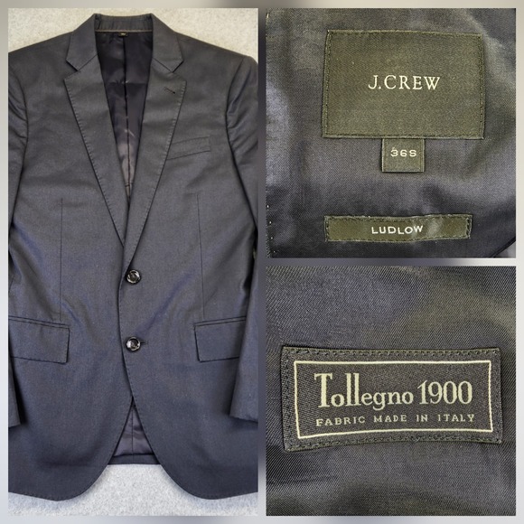 J.CREW Other - J Crew Ludlow Cotton Travel Blazer Men‎ 36S Gray Italian Fabric Tollegno 1900